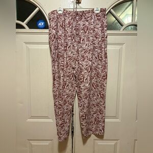 Red and White Leaf Print Jumpsuit